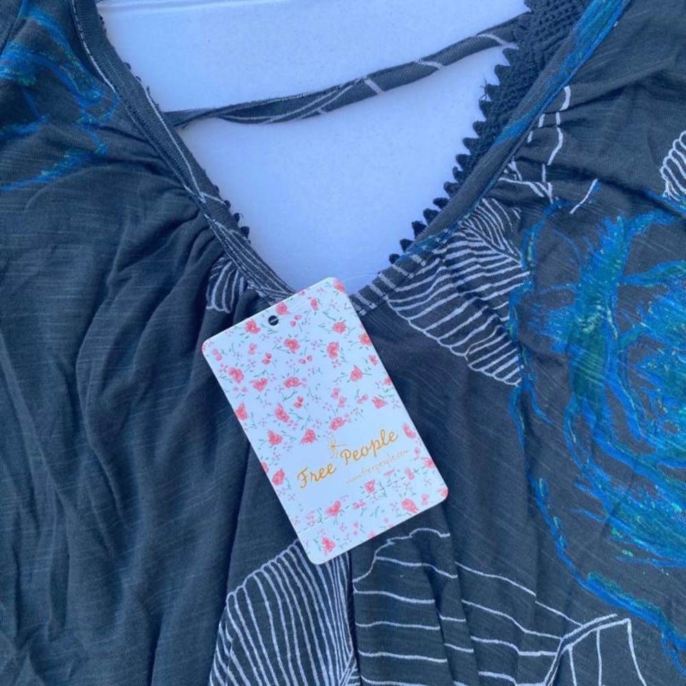 Free People 'Adelia' Print Boho Blouse Size S - Picture 3 of 4